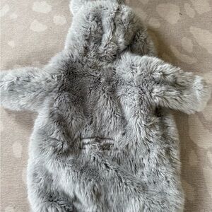 Restoration Hardware Baby & Child Gray Faux Fur Bunting - 0-6 months